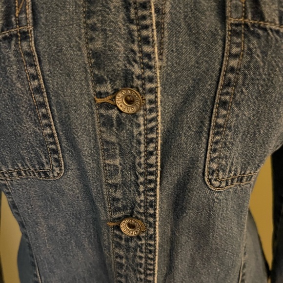 Vintage 90s GAP denim blouse jacket button Down, soft denim Medium - Picture 9 of 12